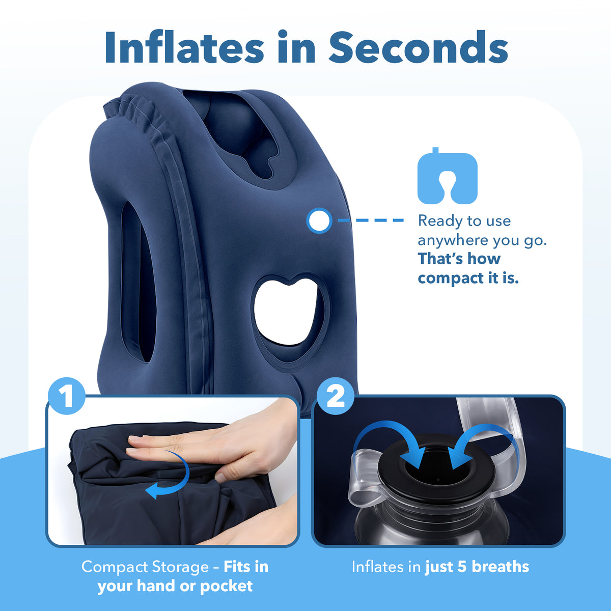 AirLuxe™ Inflatable Travel Pillow