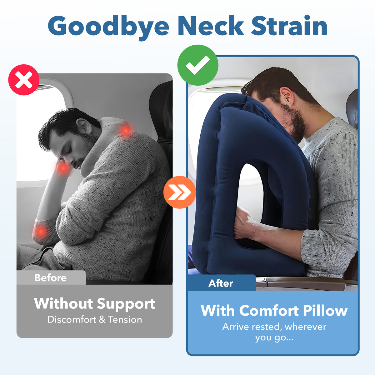 AirLuxe™ Inflatable Travel Pillow